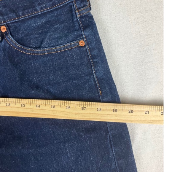 Levi Strauss Co 505 Mens Dark Wash Straight Leg Jeans W30 L34 (fits 32x33) - Picture 13 of 15